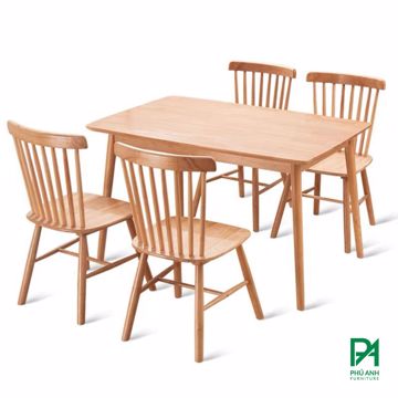 Bộ bàn ăn 4 ghế gỗ kiểu Bắc Âu dành cho chung cư